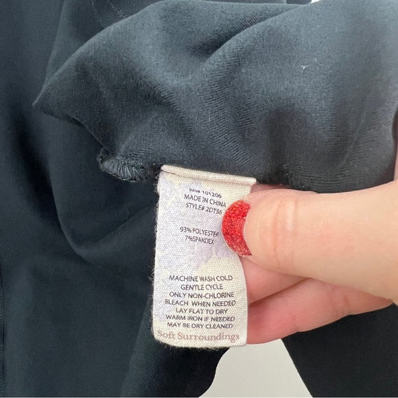 Soft Surroundings Open Front Black Cardigan Oversized Collar Size Small - Picture 6 of 10